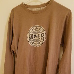 Soft Brown Long Sleeve T-shirt Life is Good Jake Size M